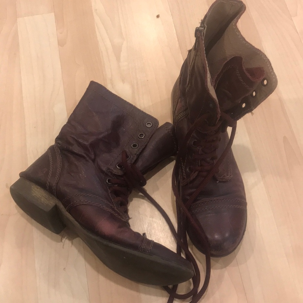Steve Madden Combat Boots TROOPA wine leather